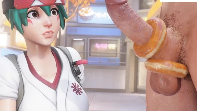 Kiriko's Dedicated Donut-Themed Blowjob Ends with a Thick, Creamy Facial Finish