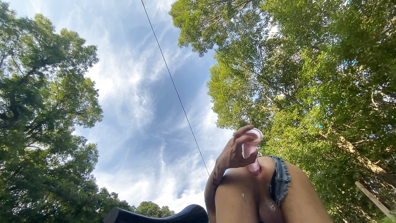 Outdoor sissy bimbo slut rough buttfuck