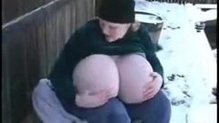 Keisha Evans Jiggling her huge fake boobs