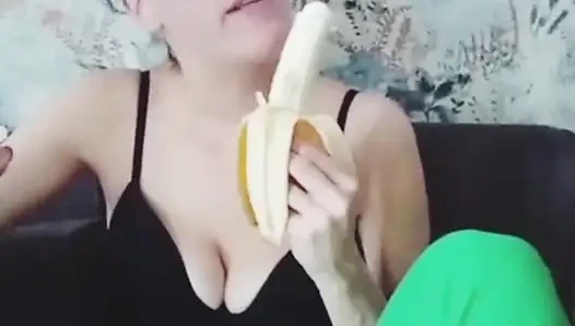Do a on a banana, very sensual
