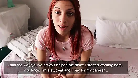 Cute nanny gets her pink pussy fucked by her boss for a raise!