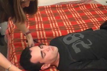Playing with his face