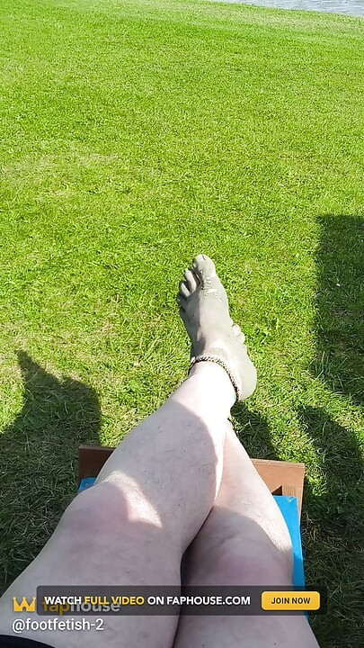 Barefoot Waiting for the Tide on the Beach