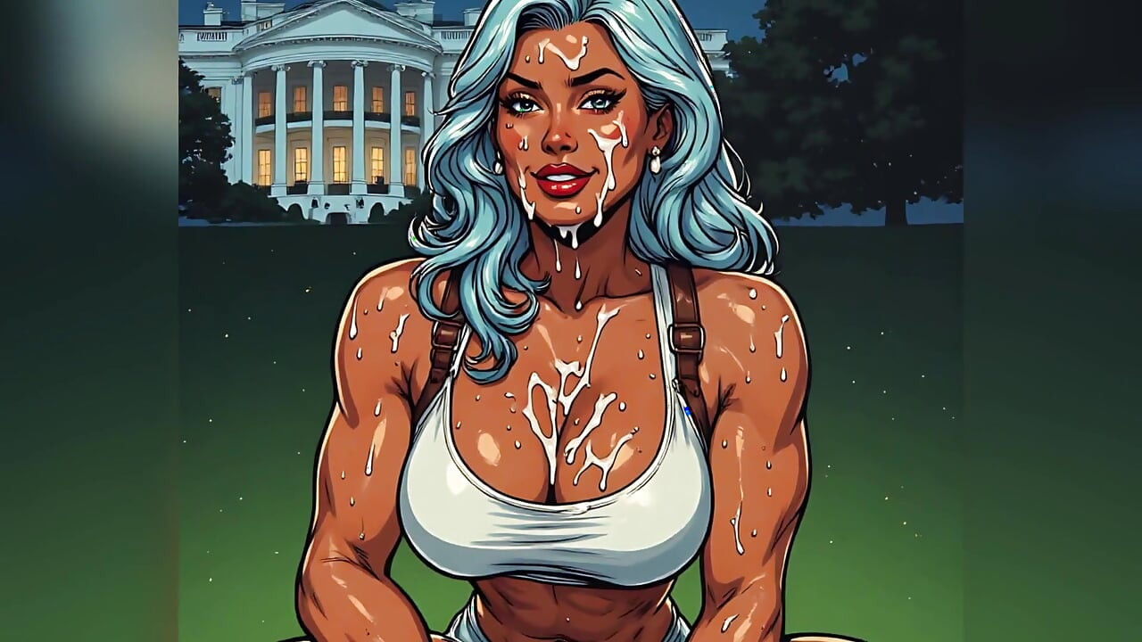 Big Tits Tanned Babes Covered in Cum Art