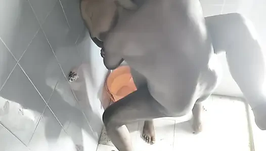 Stepmom taking bath with stepson before going to village