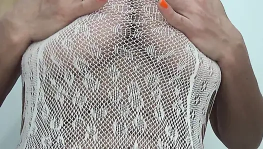 Mature Solo in a White Suit