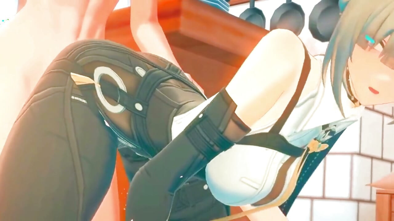 Zenless Zone Zero - Napalona Evelyn tryska wszędzie podczas głębokiego creampie - Animacje Hentai 3D