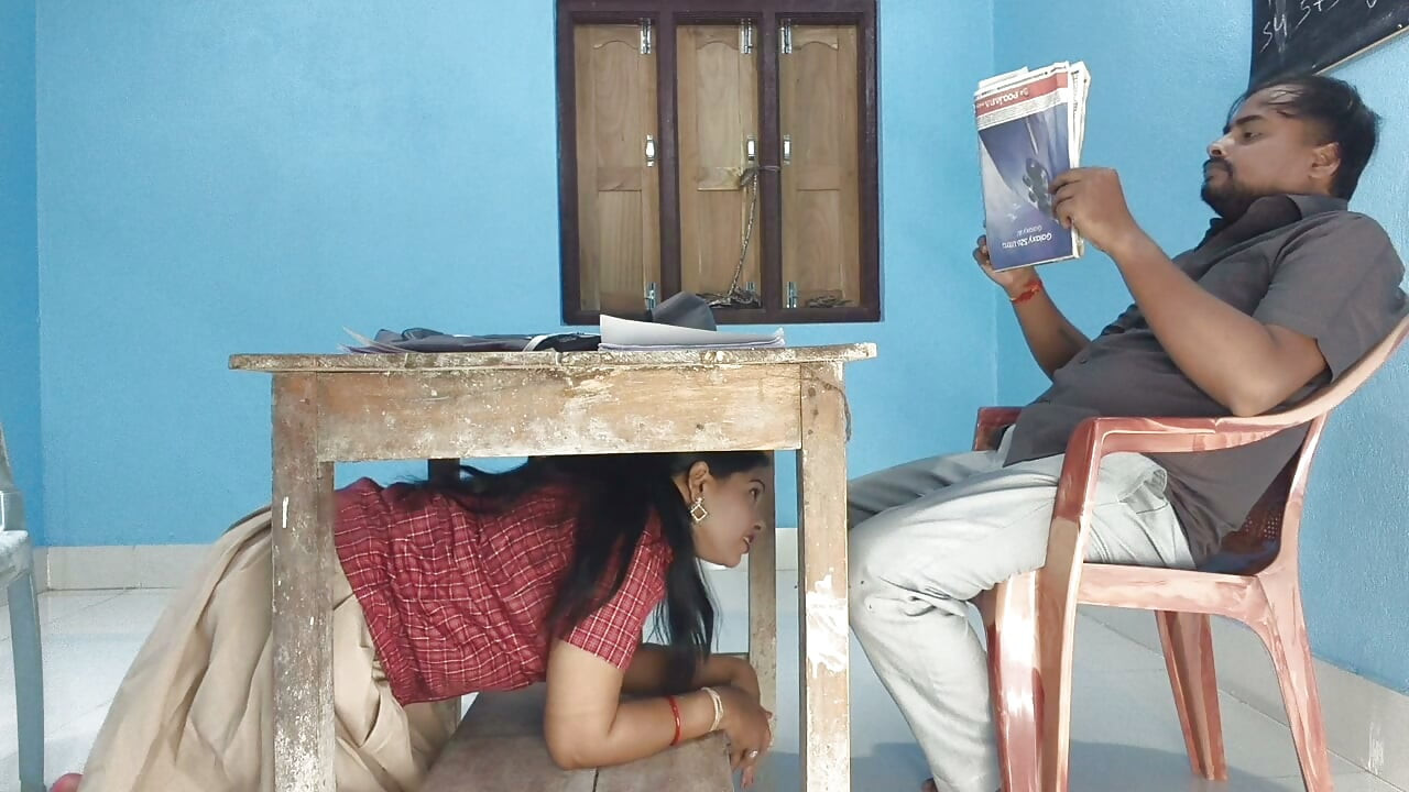 Desi indian 18 years old school girl sex with her teacher in class room, when teacher is studying, Desi Indian girl xxx video