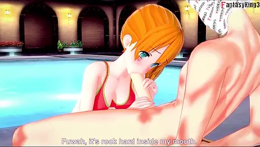 Orta yaşlı seksi bikinili oral seks - poketmonster