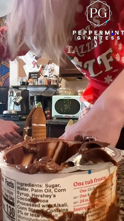 73 Giantess in 8-inch Heels Decorates a Gingerbread Village