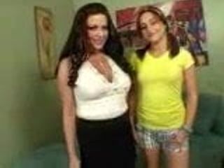 Sexy MILF and  hot daughter's friend share a big cock