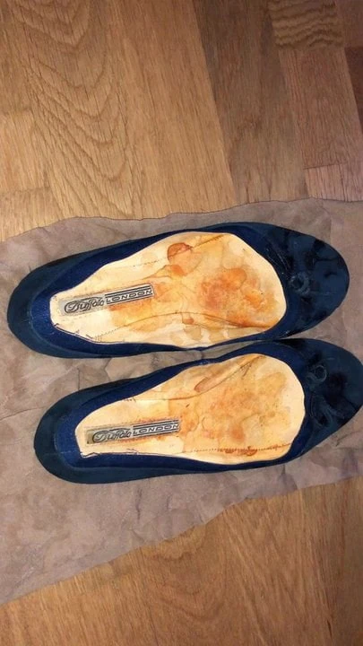 Cum on GF Blue Flat Ballerinas (11. Shot)