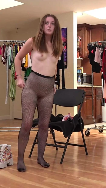Powerful moment from "Danni's Bare Cunt Stripped For Hookup Hotshot Try-On!"