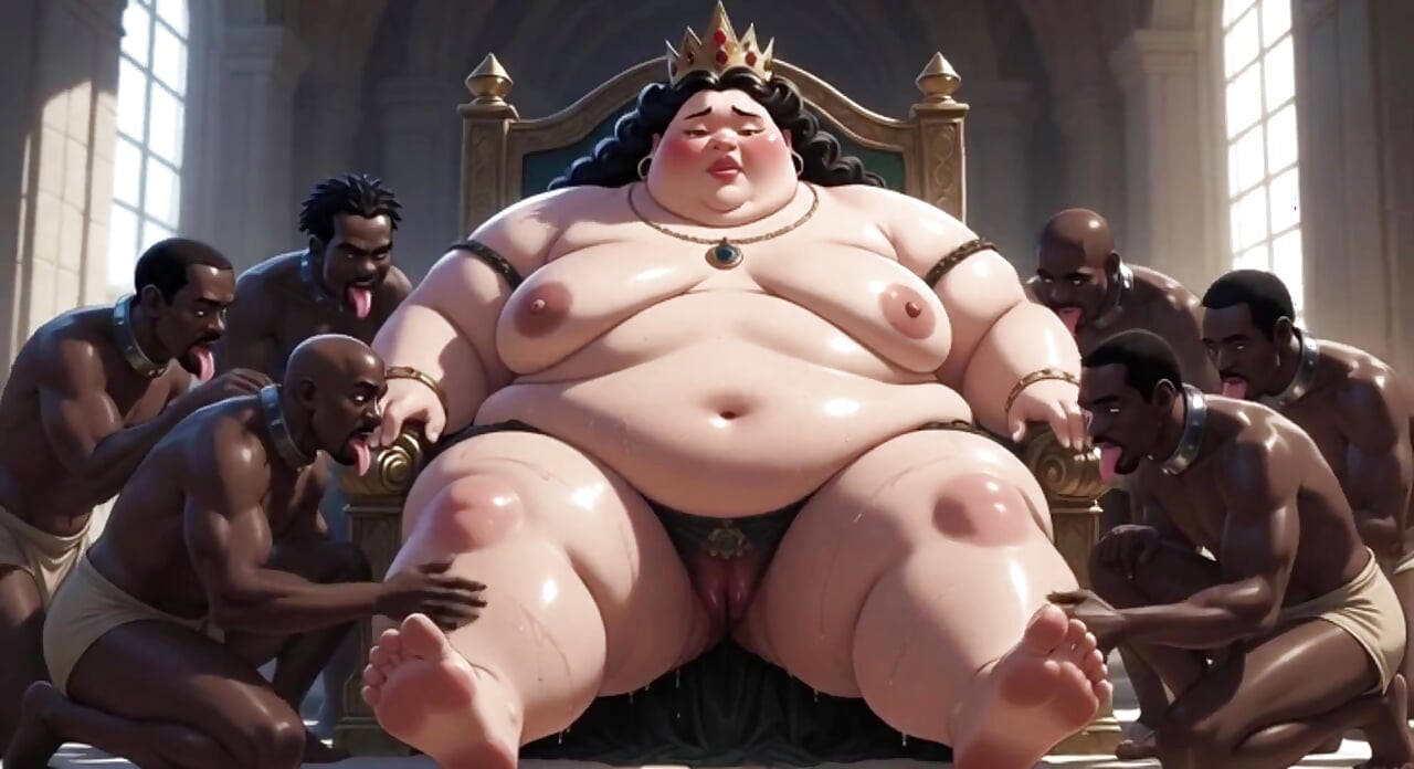 Massiv BBW-mistress full kroppsdyrkelse - Slaver slikker henne til ekstase