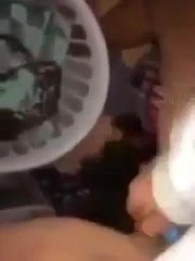 Squirting into the clothes basket