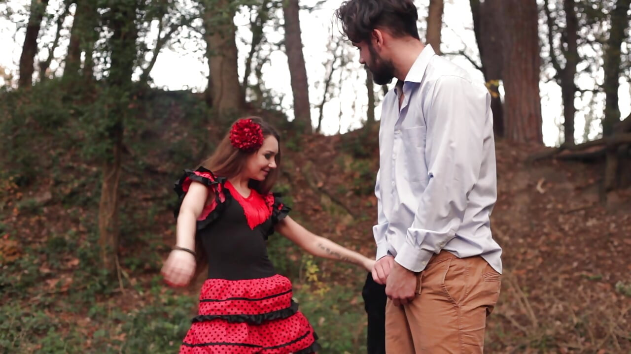 Polka Dot Skirt Babe Fucked Hard in Forest