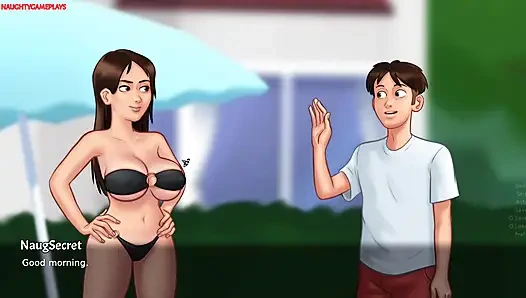 Summertime Saga Part 30 By DarkCookie - MILF Landlady Sucks His Huge Cock and Gives Him a Nice Foot job