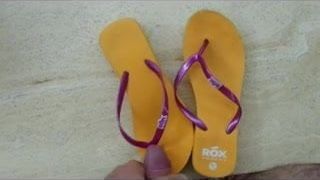 Fuck and cum my mother's wedge flip flops sandals