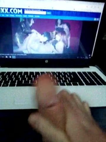 Wanking to porn