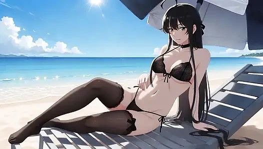 AI Gothic Beauty by the Sea.