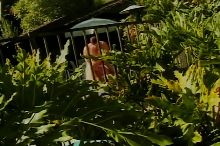 Classic Blonde MILF Rides Big Dick in the Backyard