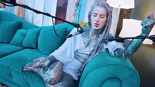 I talk about N - Needed - ASMR podcast SFW talking goth skinny girl dreadlocks tattoo model inked girl