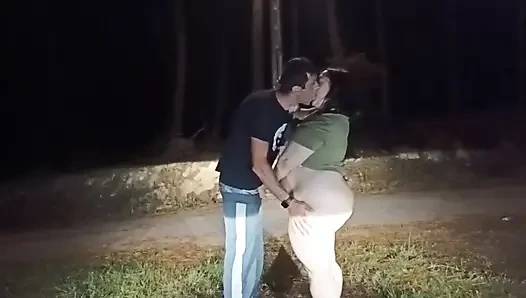 Outdoor sex with a mature