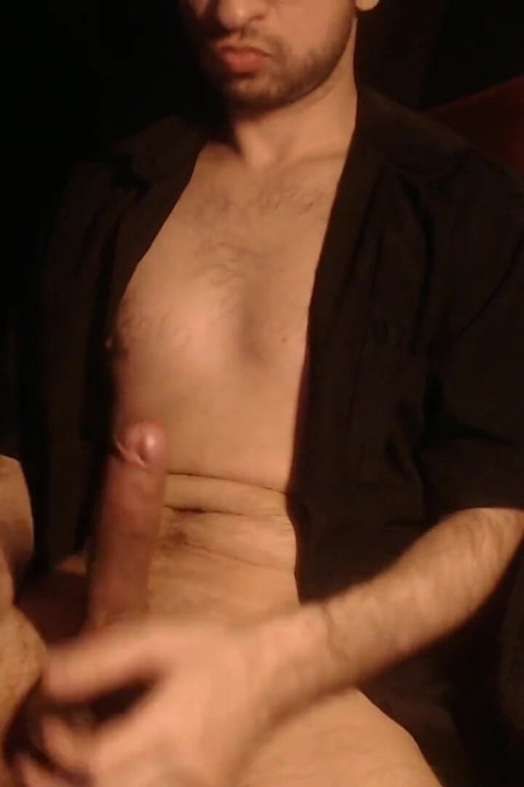 Nude Man Pumping Big Fucking Cock in Room