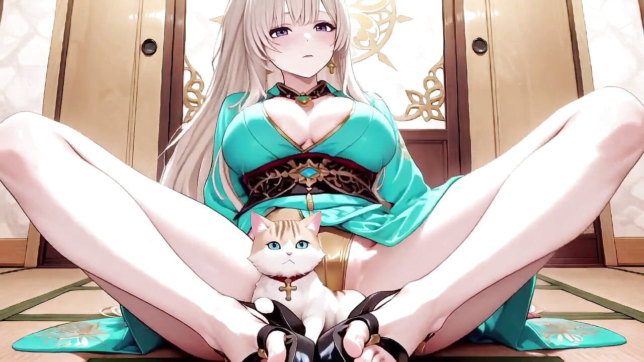 Emerald Kimono Queen! Languidly Sprawled on the Sun-drenched Bedroom Bed, She Gazes Back with a Sleepy Allure