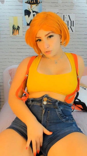 Spectacular moment from "ASMR INTENSE HANDS FREE ORGASM Misty from pokemon cosplay making you cum without using the hands,"
