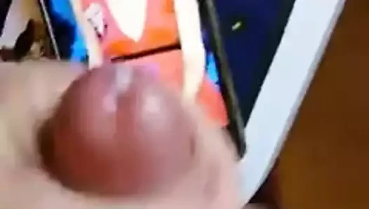 Lodovica Comello guarda come sborro