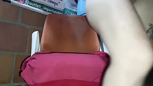 Hot lesbian pleasuring herself in her room