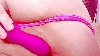 Dildo pink and masturbation