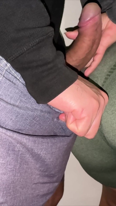 She Accidentally Grabs a Stranger's Dick While Waiting in Line