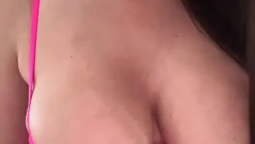 Stepmom in stockings with big tits