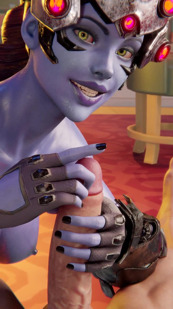 Janda pembuat overwatch 3d nyepong dan manik-manik anal mani muncrat