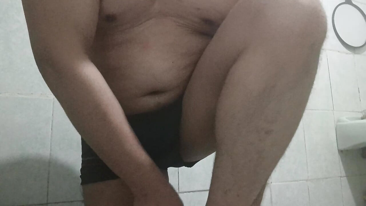 I just finished showering and then I got dressed in my black underwear, it looks good