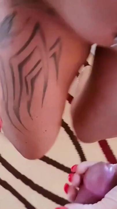 German busty tattooed milf uploads a home amateur porn pov | Clip 1