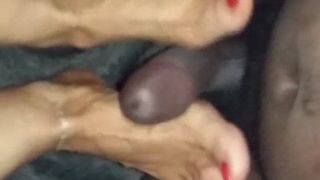 Footjob torride