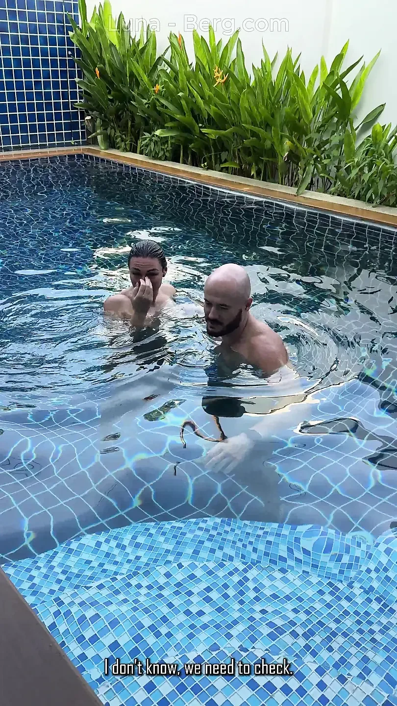 Pool Day: Cheating Busty Wife Having Fun with Her Lover. Big Boobs, Sun and Big Cock