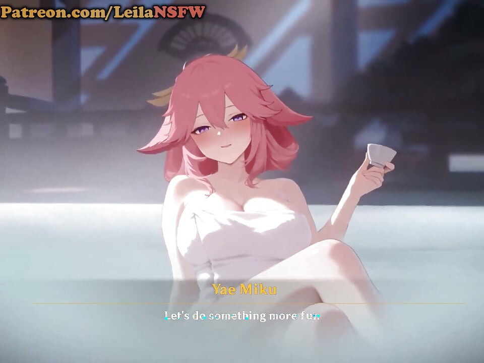 Yae and Raiden Sharing The Traveler Big Hard Cock