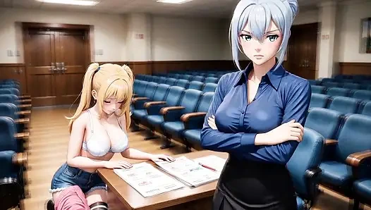 ДА ПРОФЕССОР! Шлюшка из колледжа скачет на огромном дилдо за оценки