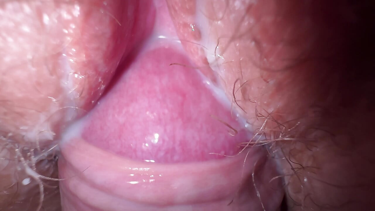 Close up fuck with my teen roommate and cum on hairy pussy