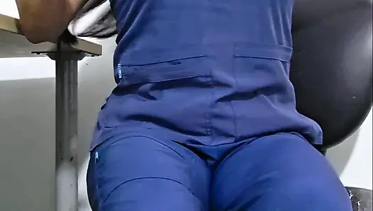 nurse plays alone at work No patients today!