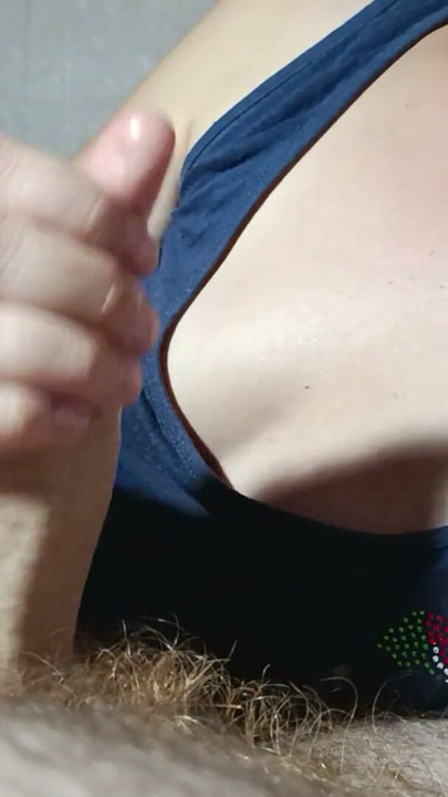 Korean stepmother jerks off my cock, controlling my orgasm | Clip 1