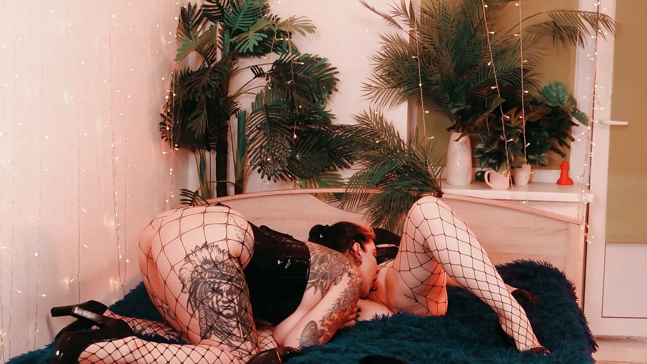 Curvy Lesbian Fetish Play - Blonde and Brunette Worship, Finger & Fuck in Full Fetish Gear