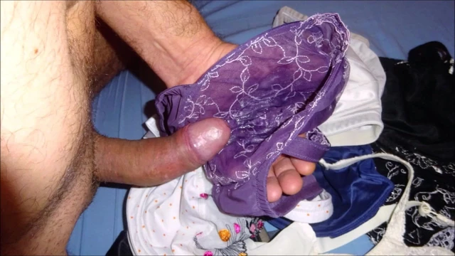 my big cock spit his cum in a bra (+ slow motion)