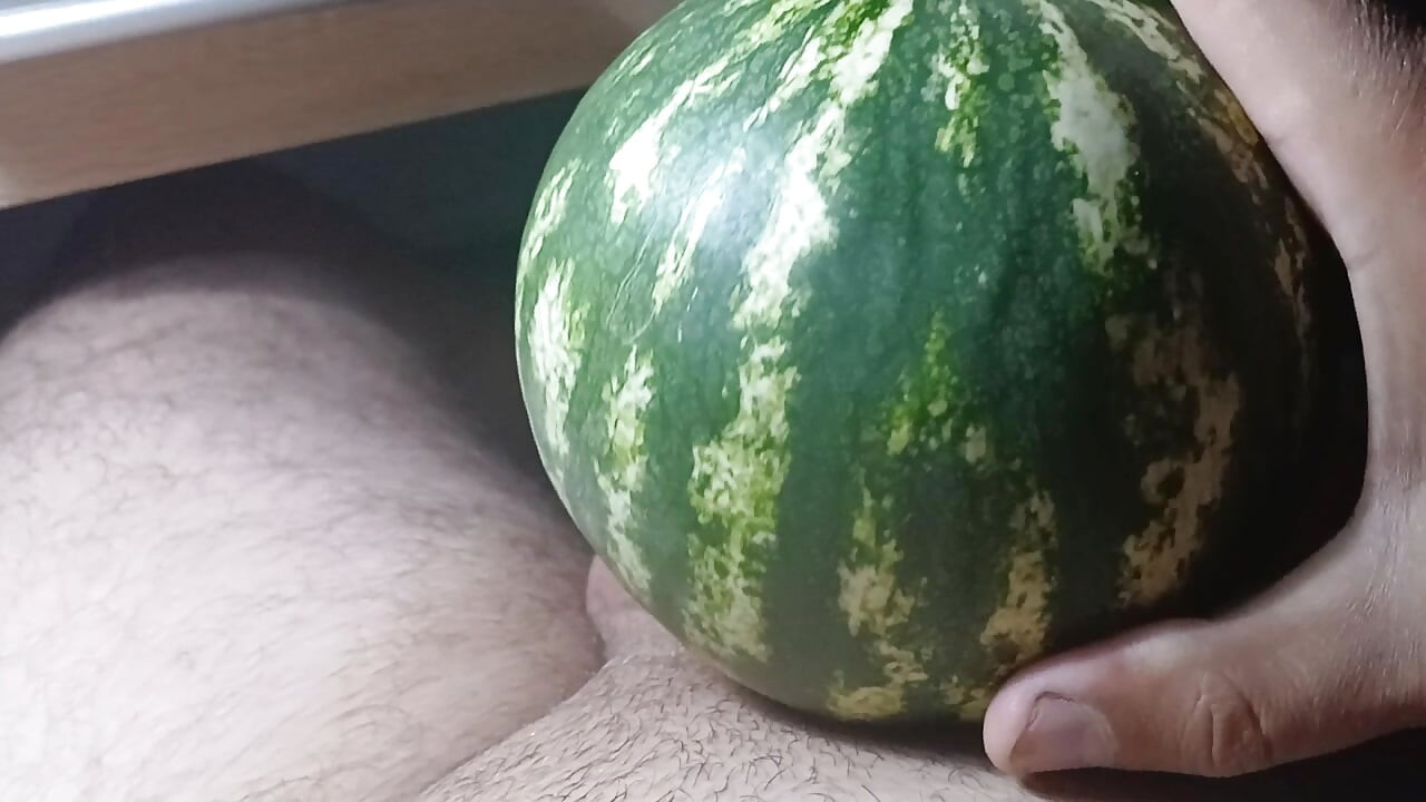 The watermelon is so sweet and juicy my penis liked it!