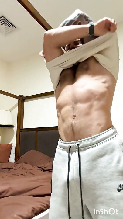 Muscle Worship Close-ups: Hairy Chest, Bush & Massive Uncut Cock