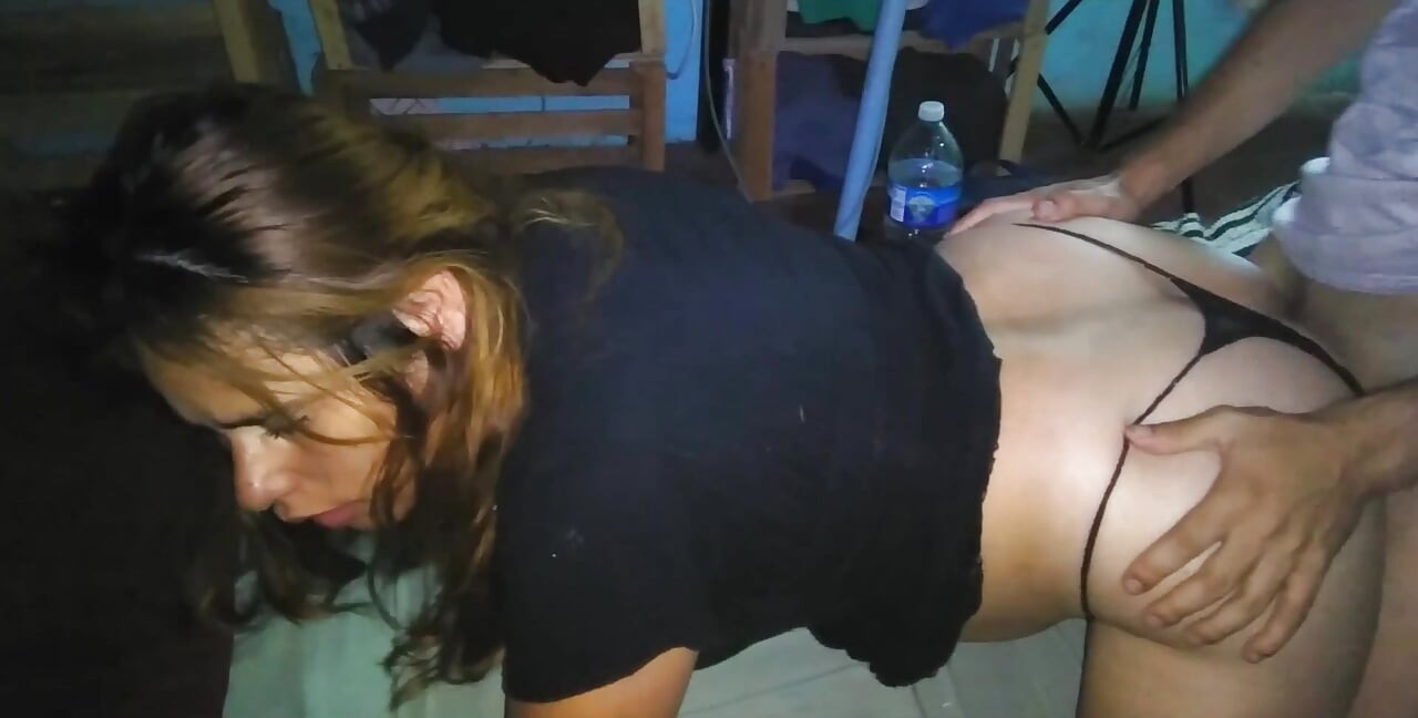 I Fuck Her Doggystyle in a Thong and Black Dress with Her Beautiful Bun